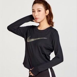 NIKE Dry Element Black Running Yoga Women's Top